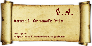 Vaszil Annamária névjegykártya