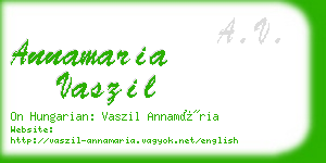 annamaria vaszil business card